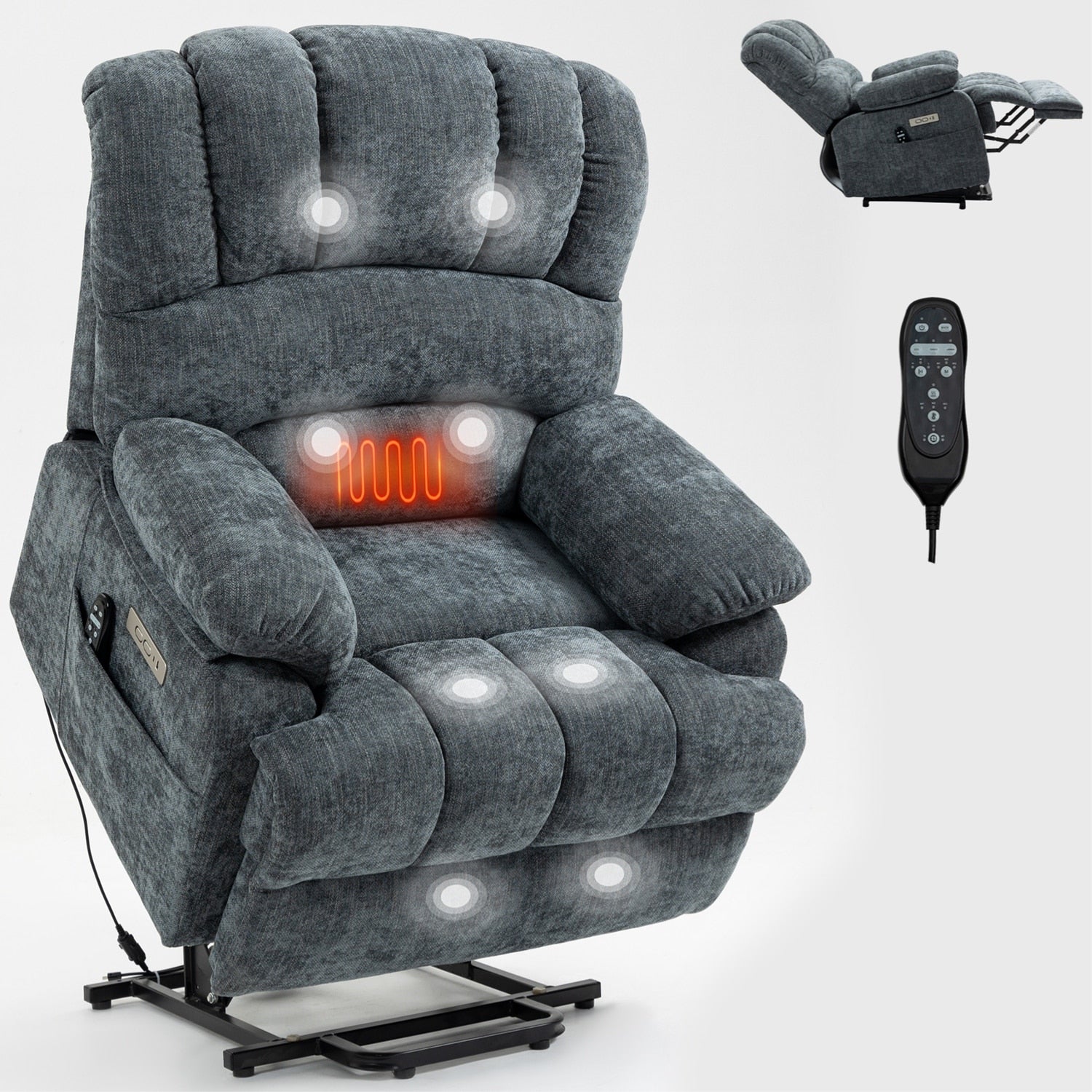 Fauteuil inclinable électrique confortable avec massage avancé