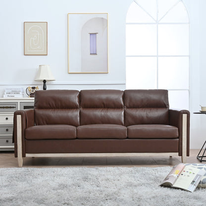 Canapé trois places confortable en bois massif rembourré - 31,30 x 79,53 x 35,43