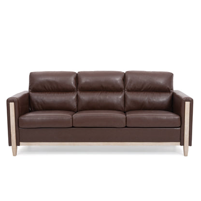 Canapé trois places confortable en bois massif rembourré - 31,30 x 79,53 x 35,43