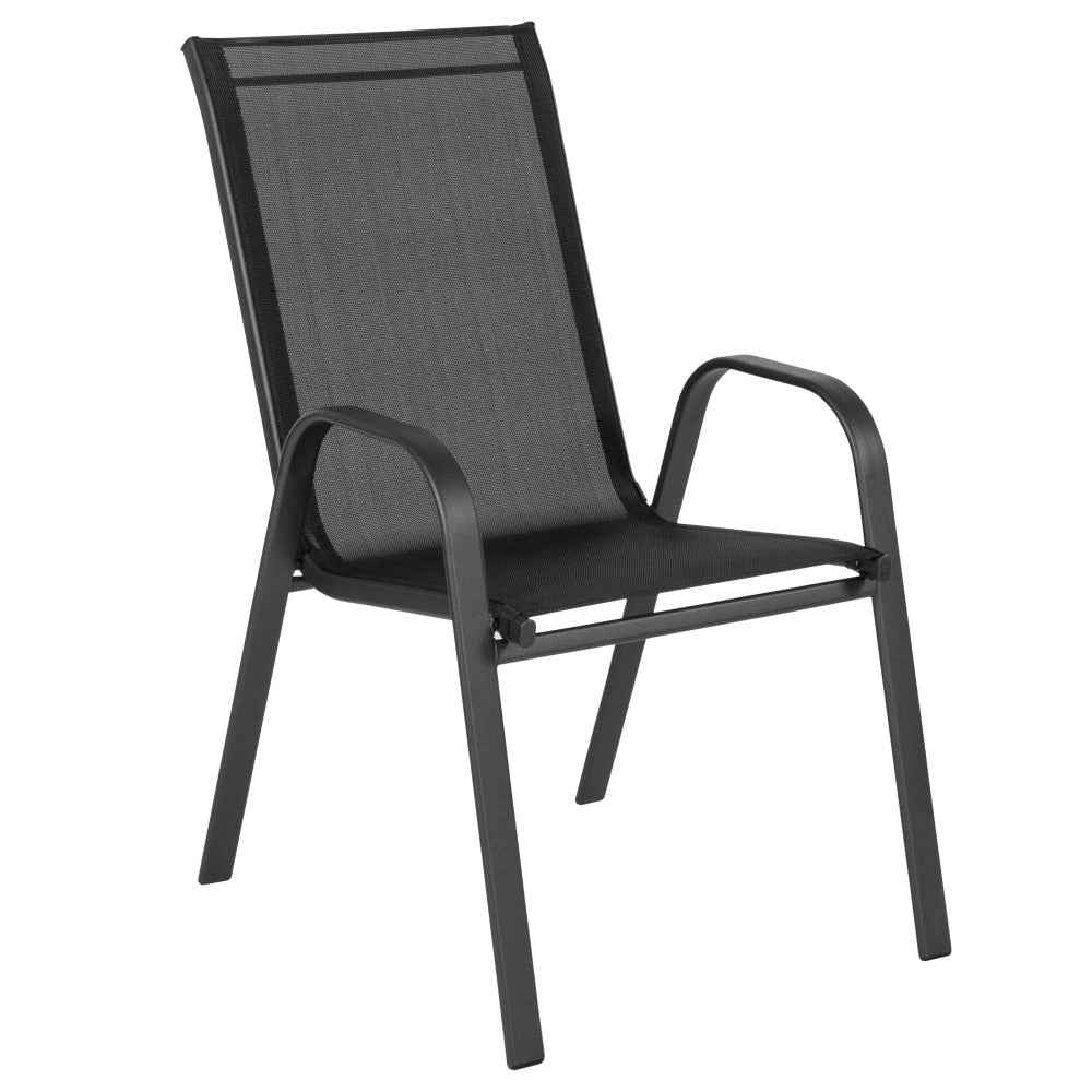 Ensemble de salle à manger d'extérieur commercial 7 pièces avec table en verre et 6 chaises