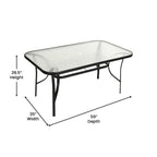 Ensemble de salle à manger d'extérieur commercial 7 pièces avec table en verre et 6 chaises