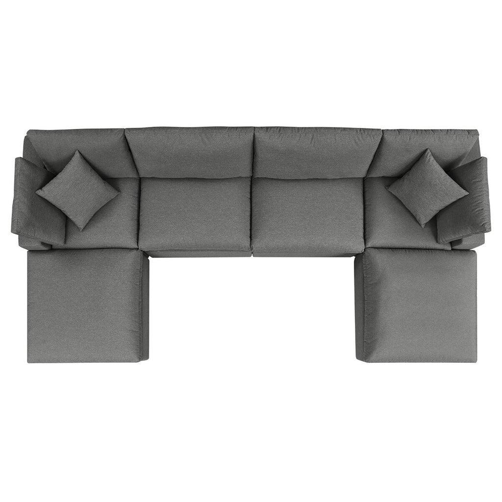 Canapé sectionnel de patio extérieur Commix 6 pièces
