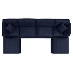 Canapé sectionnel de patio extérieur Commix 6 pièces