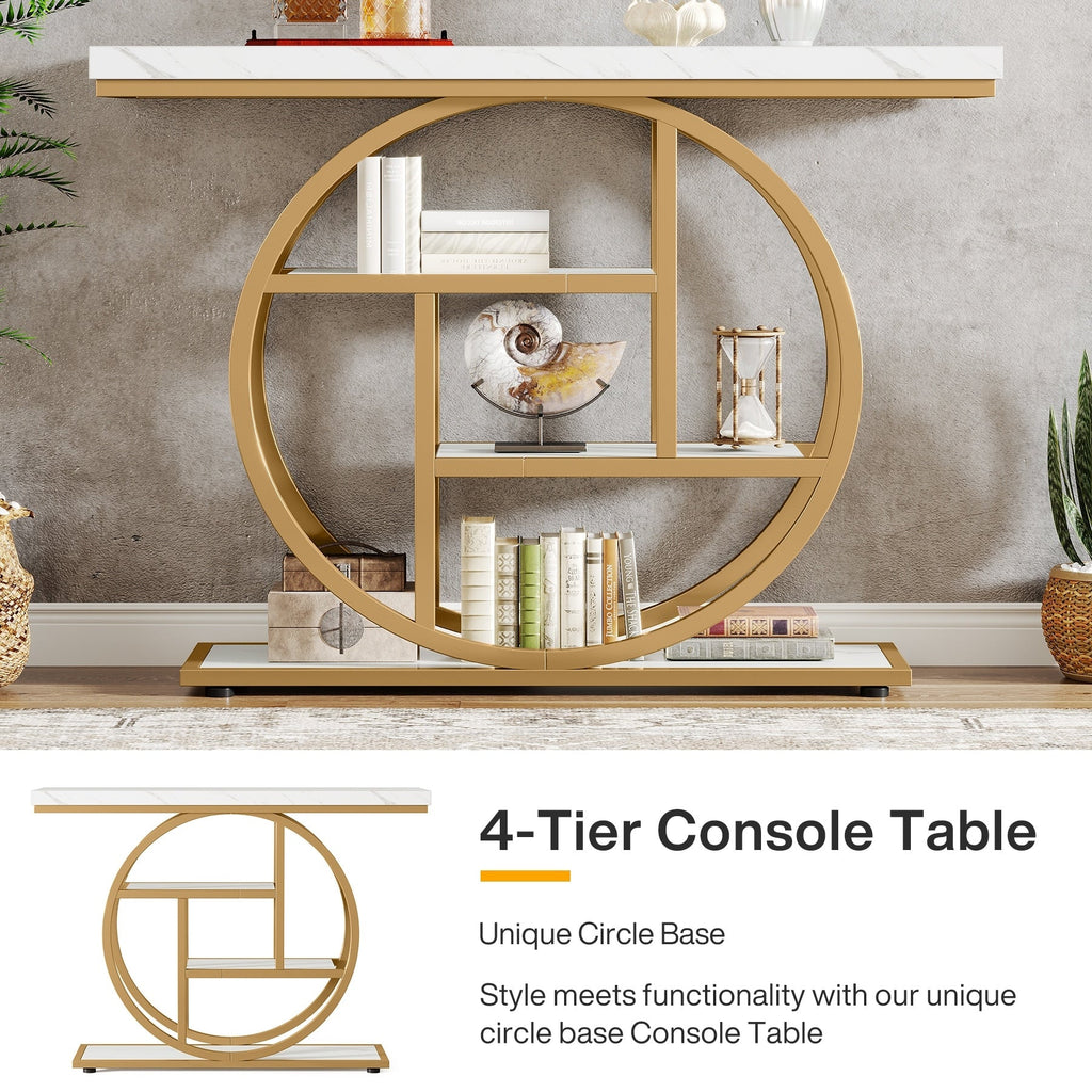Console d'entrée, table de canapé industrielle à 4 niveaux derrière le canapé