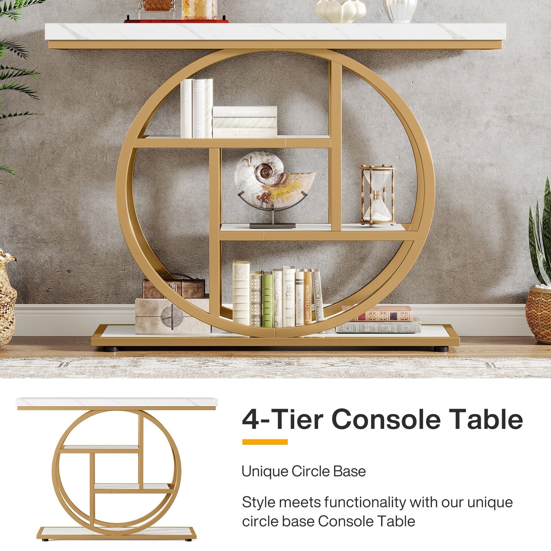 Console d'entrée, table de canapé industrielle à 4 niveaux derrière le canapé