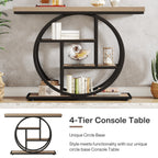 Console d'entrée, table de canapé industrielle à 4 niveaux derrière le canapé