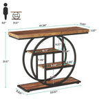Console d'entrée, table de canapé industrielle à 4 niveaux derrière le canapé
