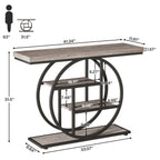 Console d'entrée, table de canapé industrielle à 4 niveaux derrière le canapé