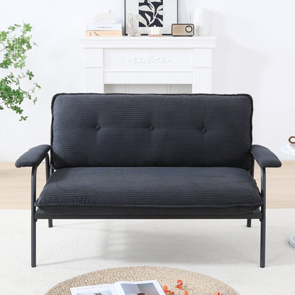 Canapé contemporain 2 places 53 pouces, design compact, cadre en métal, mélange de polyester pour appartements