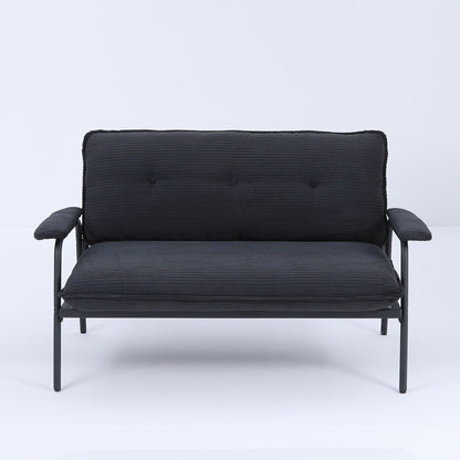 Canapé contemporain 2 places 53 pouces, design compact, cadre en métal, mélange de polyester pour appartements