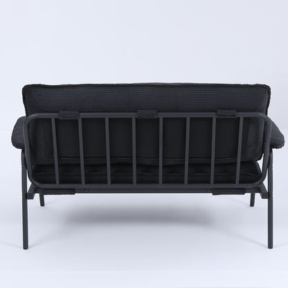 Canapé contemporain 2 places 53 pouces, design compact, cadre en métal, mélange de polyester pour appartements