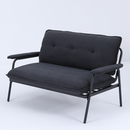Canapé contemporain 2 places 53 pouces, design compact, cadre en métal, mélange de polyester pour appartements