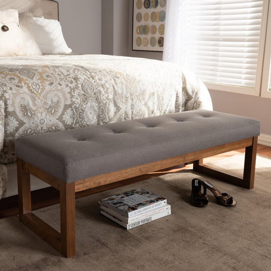 Banc contemporain rembourré en tissu par Baxton Studio