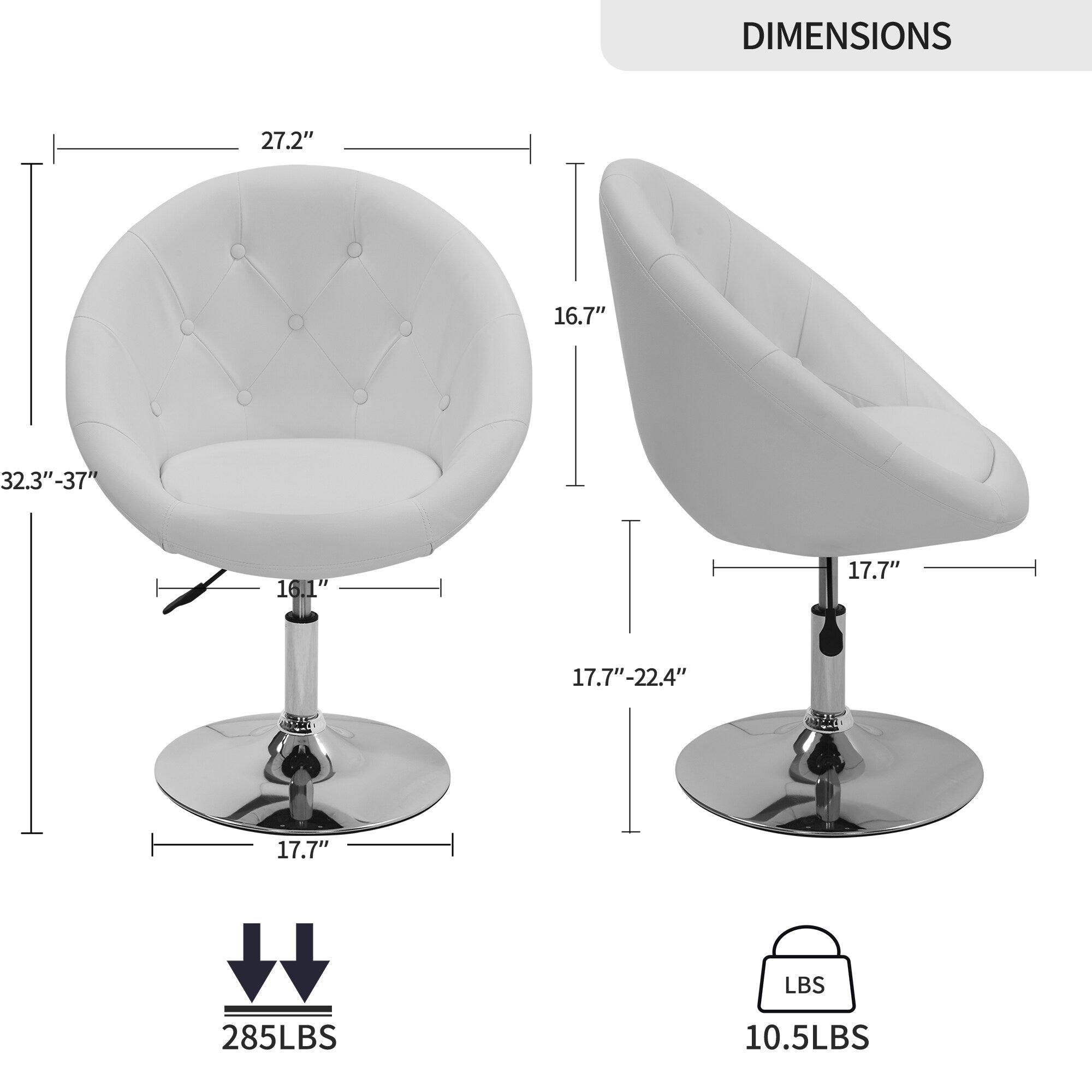 Fauteuil d'appoint pivotant capitonné de taille géante contemporain