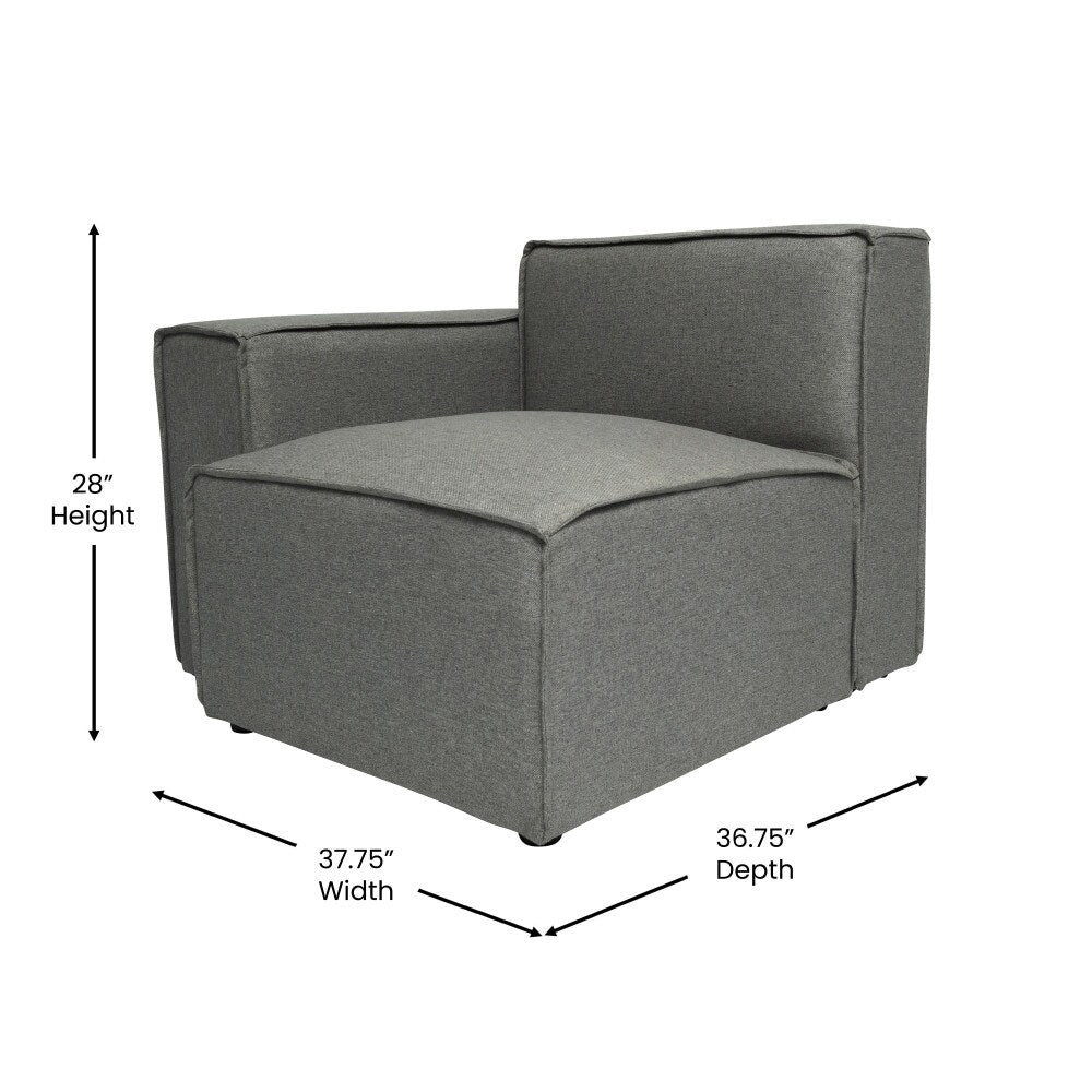Canapé sectionnel modulaire contemporain avec accoudoirs côté gauche