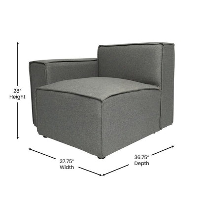 Canapé sectionnel modulaire contemporain avec accoudoirs côté gauche