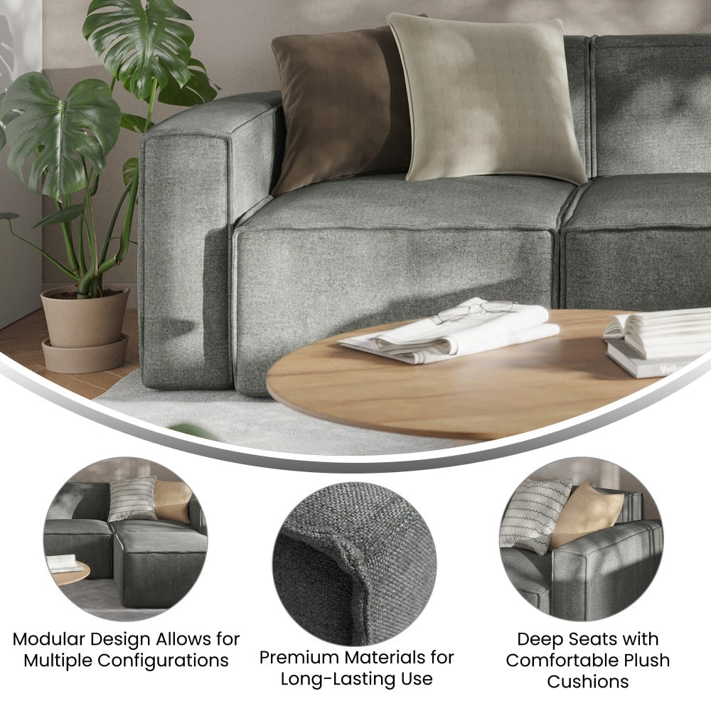 Canapé sectionnel modulaire contemporain avec accoudoirs côté gauche