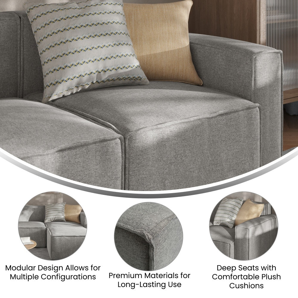 Canapé sectionnel modulaire contemporain avec accoudoirs côté droit