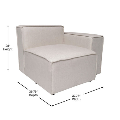 Canapé sectionnel modulaire contemporain avec accoudoirs côté droit