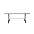Ensemble de salle à manger contemporain 3 pièces en bois d'acacia naturel SEI Furniture avec table à manger et bancs