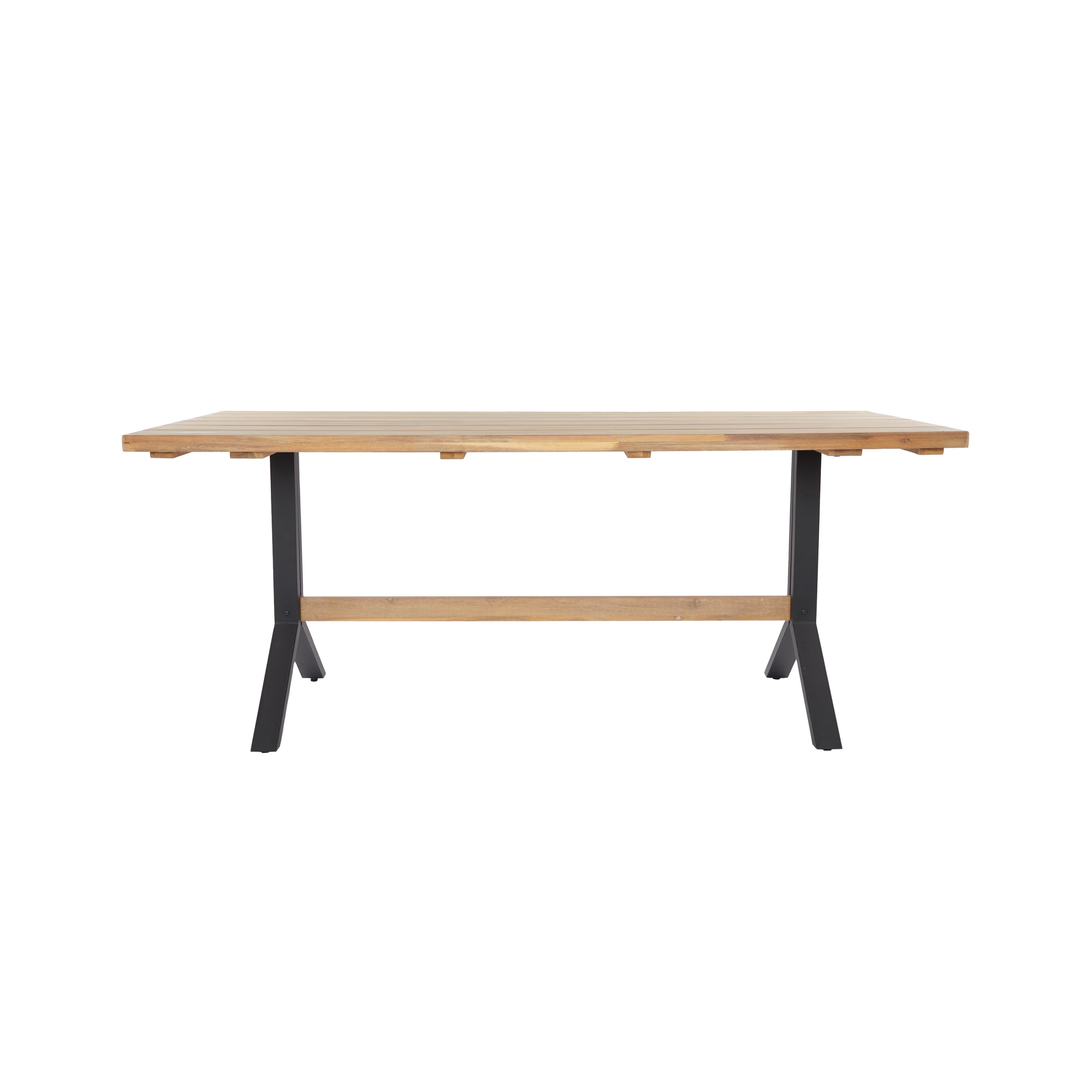 Ensemble de salle à manger contemporain 3 pièces en bois d'acacia naturel SEI Furniture avec table à manger et bancs