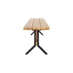 Ensemble de salle à manger contemporain 3 pièces en bois d'acacia naturel SEI Furniture avec table à manger et bancs