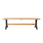 Ensemble de salle à manger contemporain 3 pièces en bois d'acacia naturel SEI Furniture avec table à manger et bancs