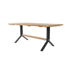 Ensemble de salle à manger contemporain 3 pièces en bois d'acacia naturel SEI Furniture avec table à manger et bancs