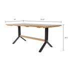 Ensemble de salle à manger contemporain 3 pièces en bois d'acacia naturel SEI Furniture avec table à manger et bancs