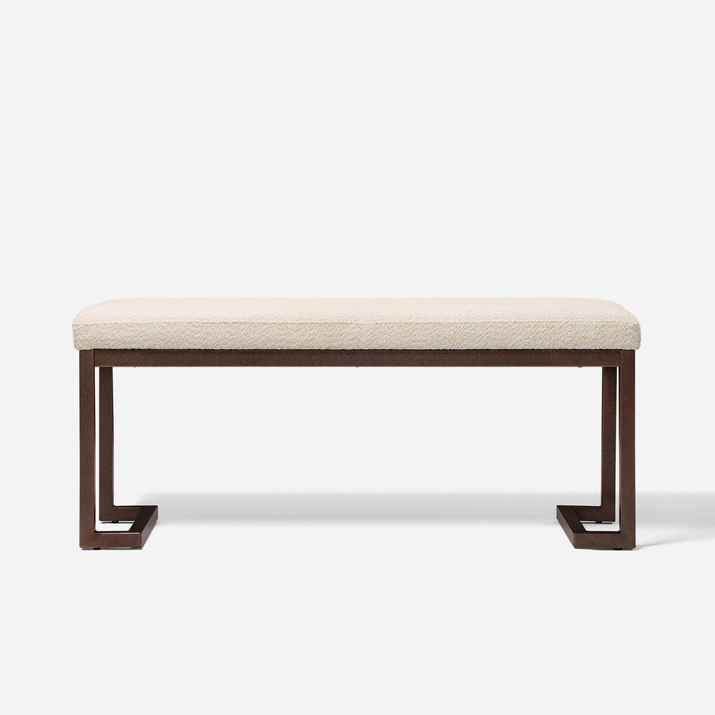 Banc d'appoint rectangulaire rembourré contemporain