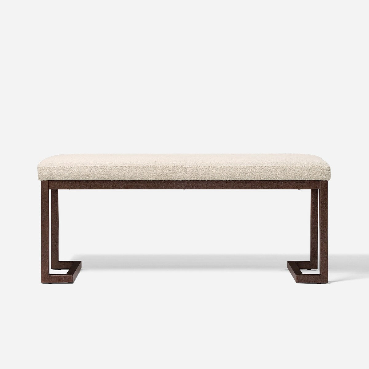 Banc d'appoint rectangulaire rembourré contemporain