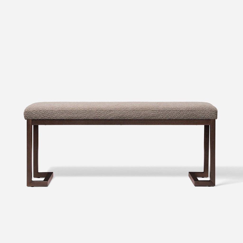 Banc d'appoint rectangulaire rembourré contemporain