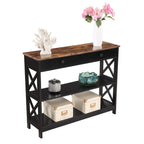 Console Oxford à 1 tiroir et étagères Convenience Concepts