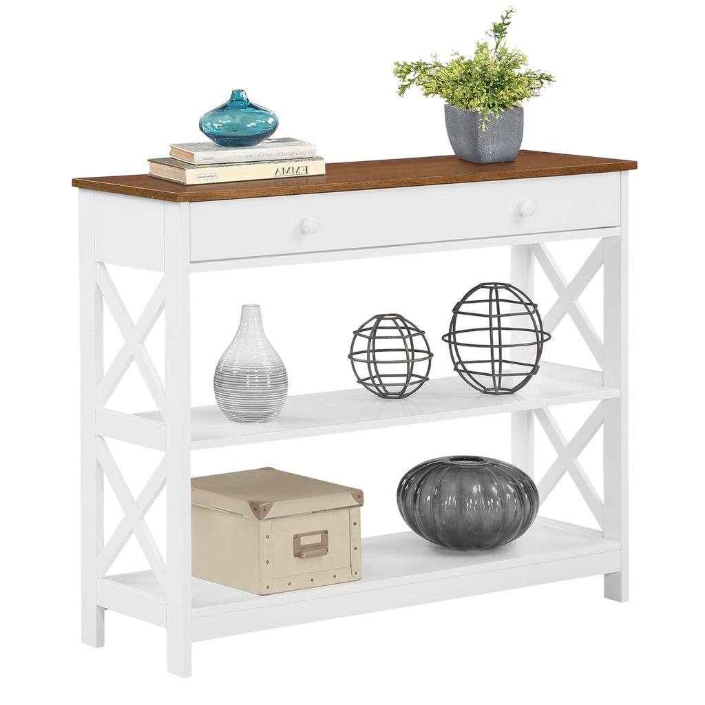 Console Oxford à 1 tiroir et étagères Convenience Concepts