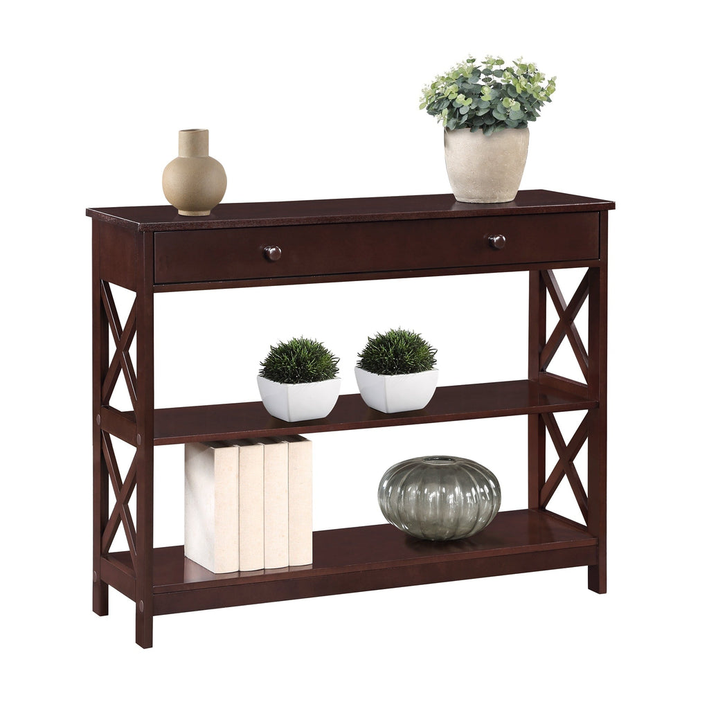 Console Oxford à 1 tiroir et étagères Convenience Concepts