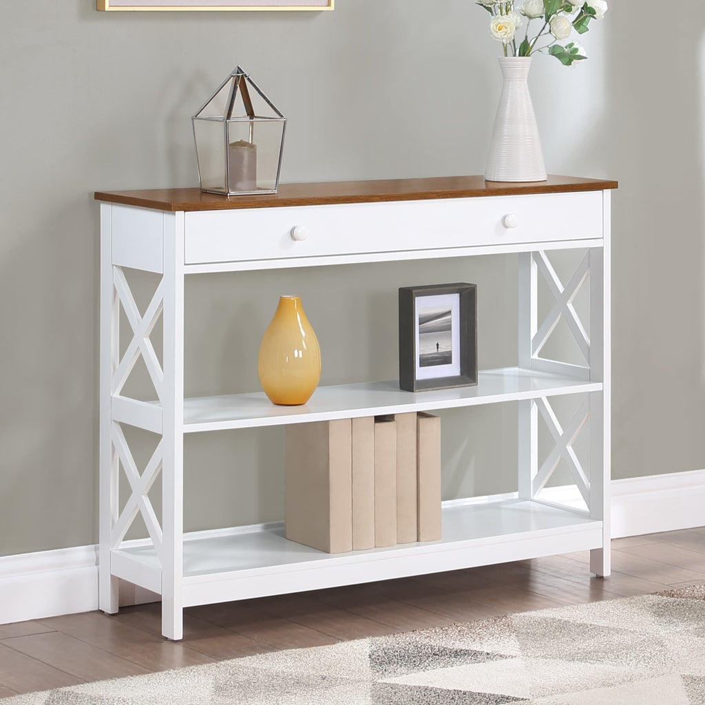 Console Oxford à 1 tiroir et étagères Convenience Concepts