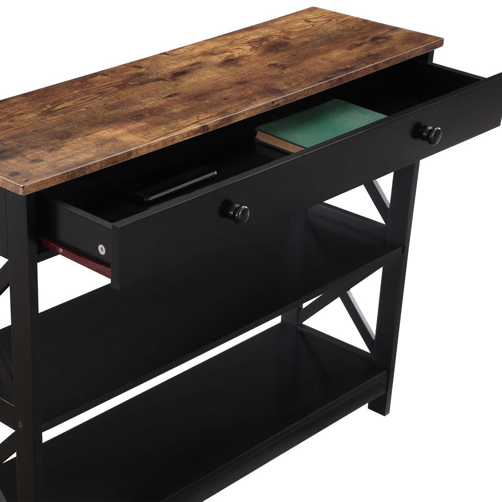 Console Oxford à 1 tiroir et étagères Convenience Concepts