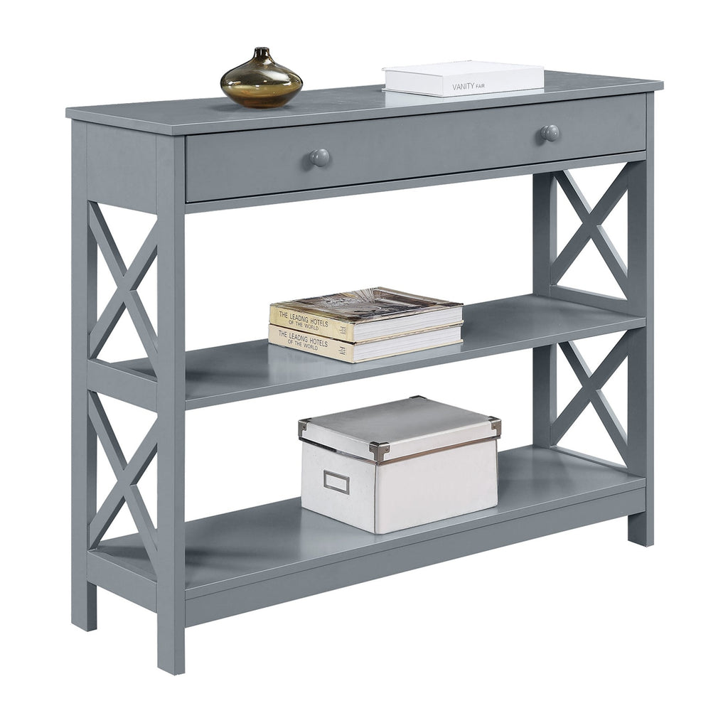 Console Oxford à 1 tiroir et étagères Convenience Concepts