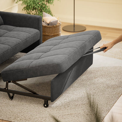 Canapé-lit convertible 3 en 1, chaise longue, causeuse avec lit escamotable, velours/tissu
