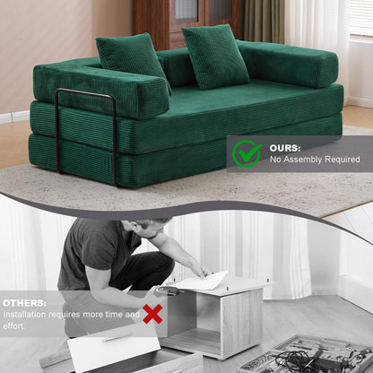 Canapé-lit convertible avec dossier coussiné en tissu chenille pour salon et chambre à coucher