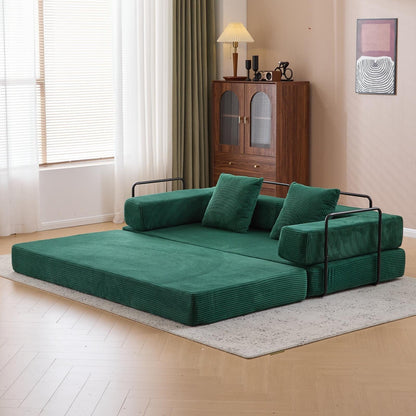 Canapé-lit convertible avec dossier coussiné en tissu chenille pour salon et chambre à coucher