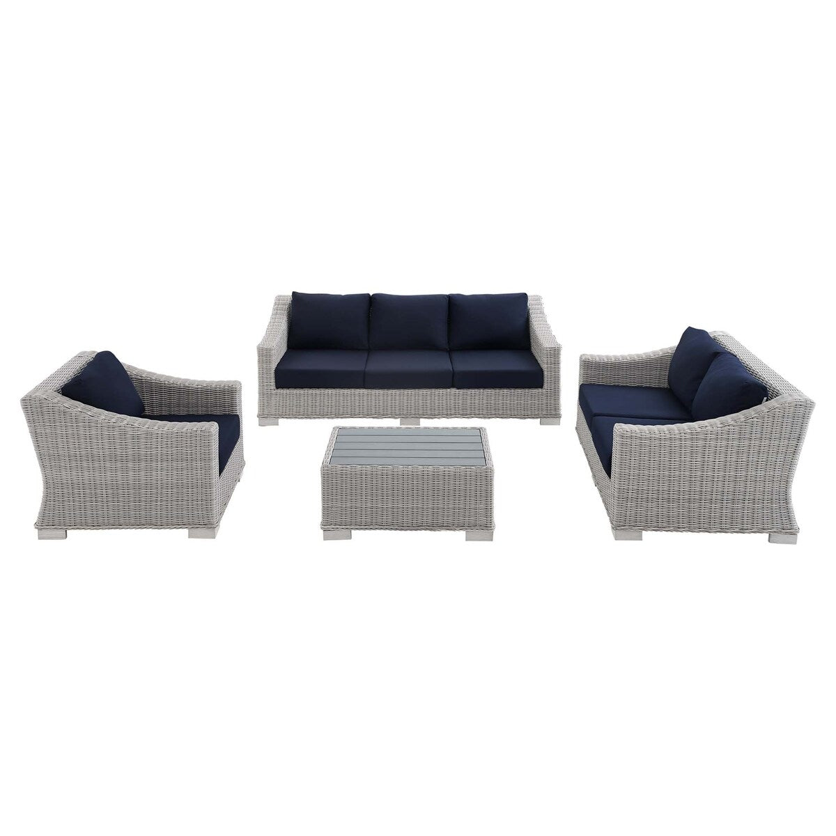 Ensemble de meubles de jardin Conway Sunbrella® en rotin et osier, 4 pièces