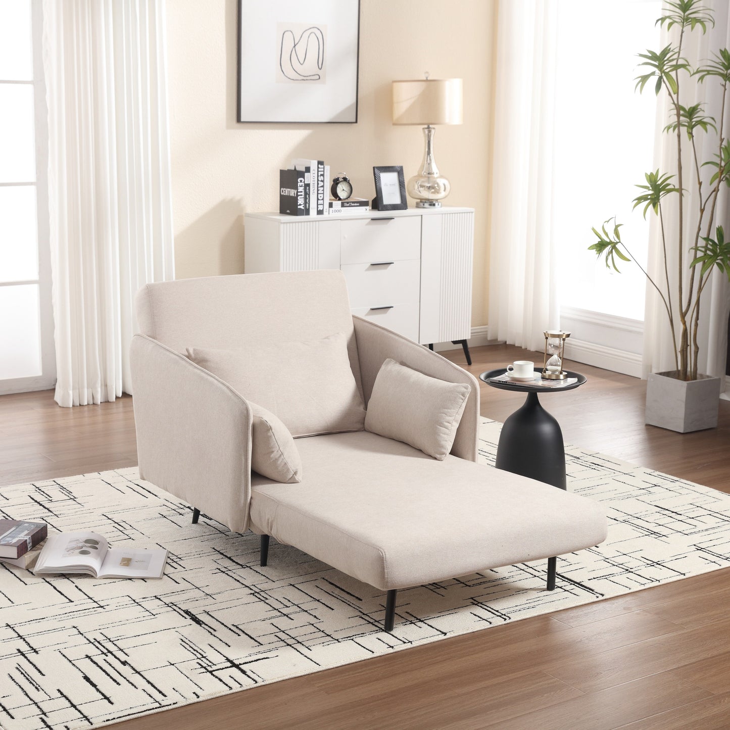Canapé multifonctionnel réglable Coolmore, fauteuil convertible et lit d'appoint