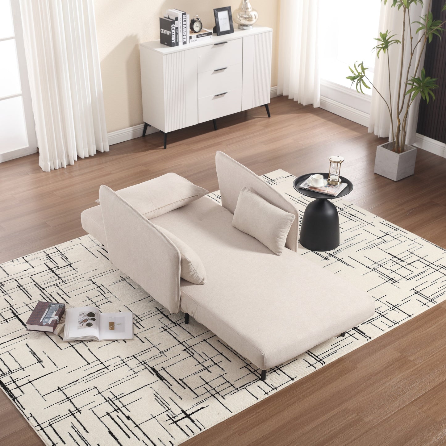 Canapé multifonctionnel réglable Coolmore, fauteuil convertible et lit d'appoint
