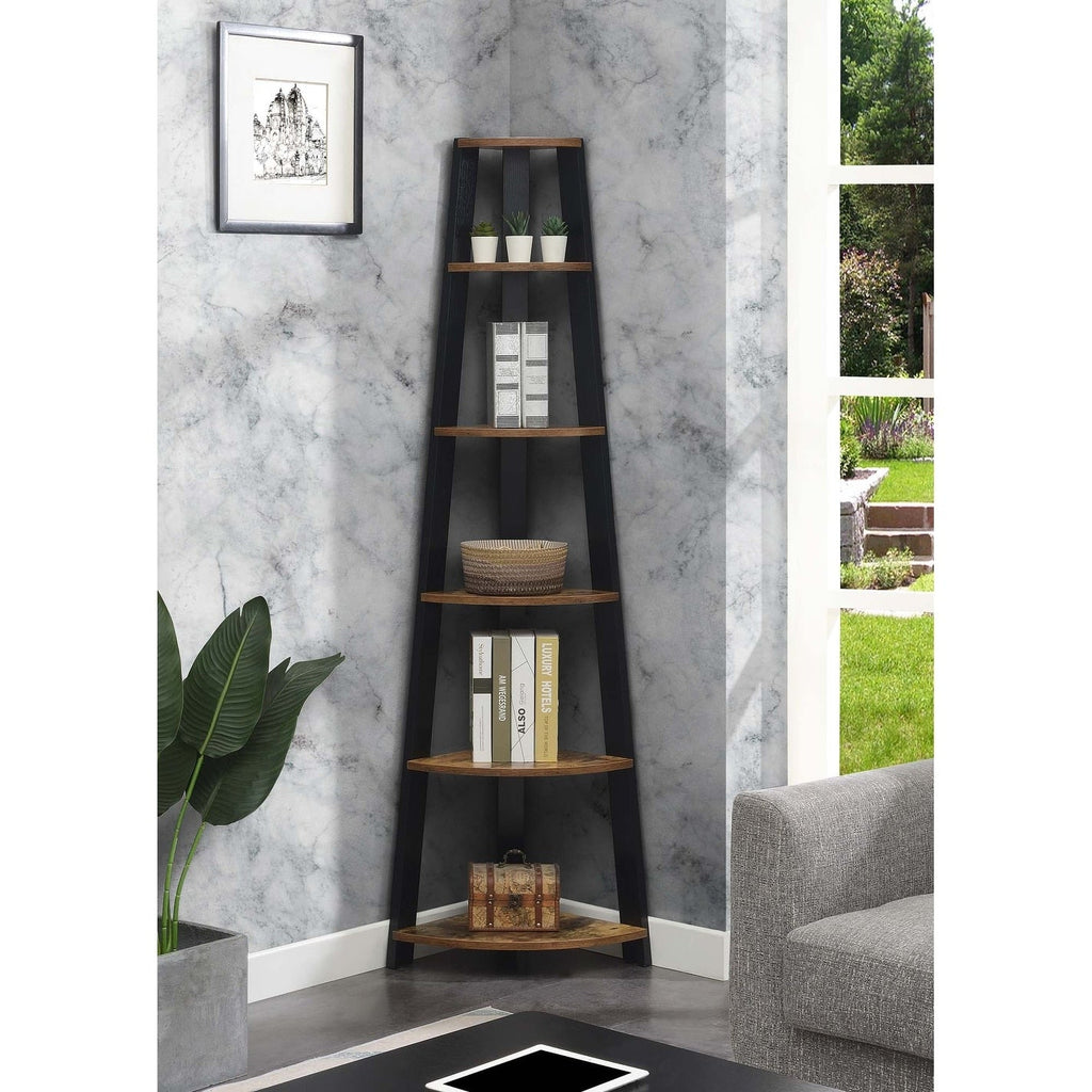 Bibliothèque d'angle à 5 niveaux Newport de Convenience Concepts