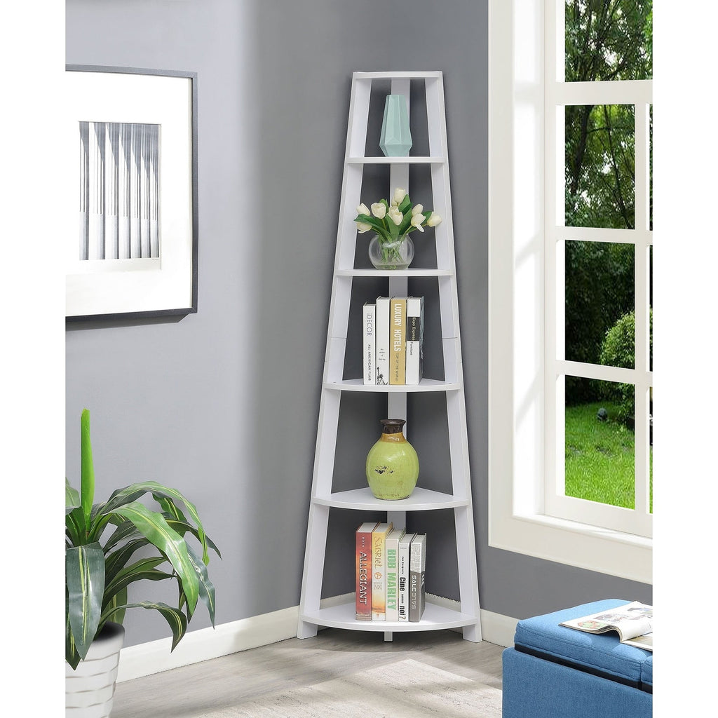 Bibliothèque d'angle à 5 niveaux Newport de Convenience Concepts
