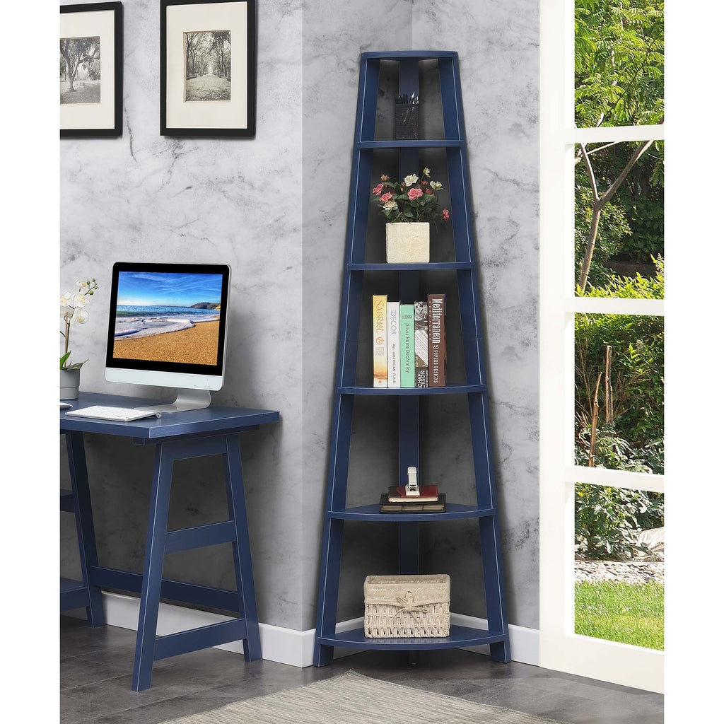 Bibliothèque d'angle à 5 niveaux Newport de Convenience Concepts