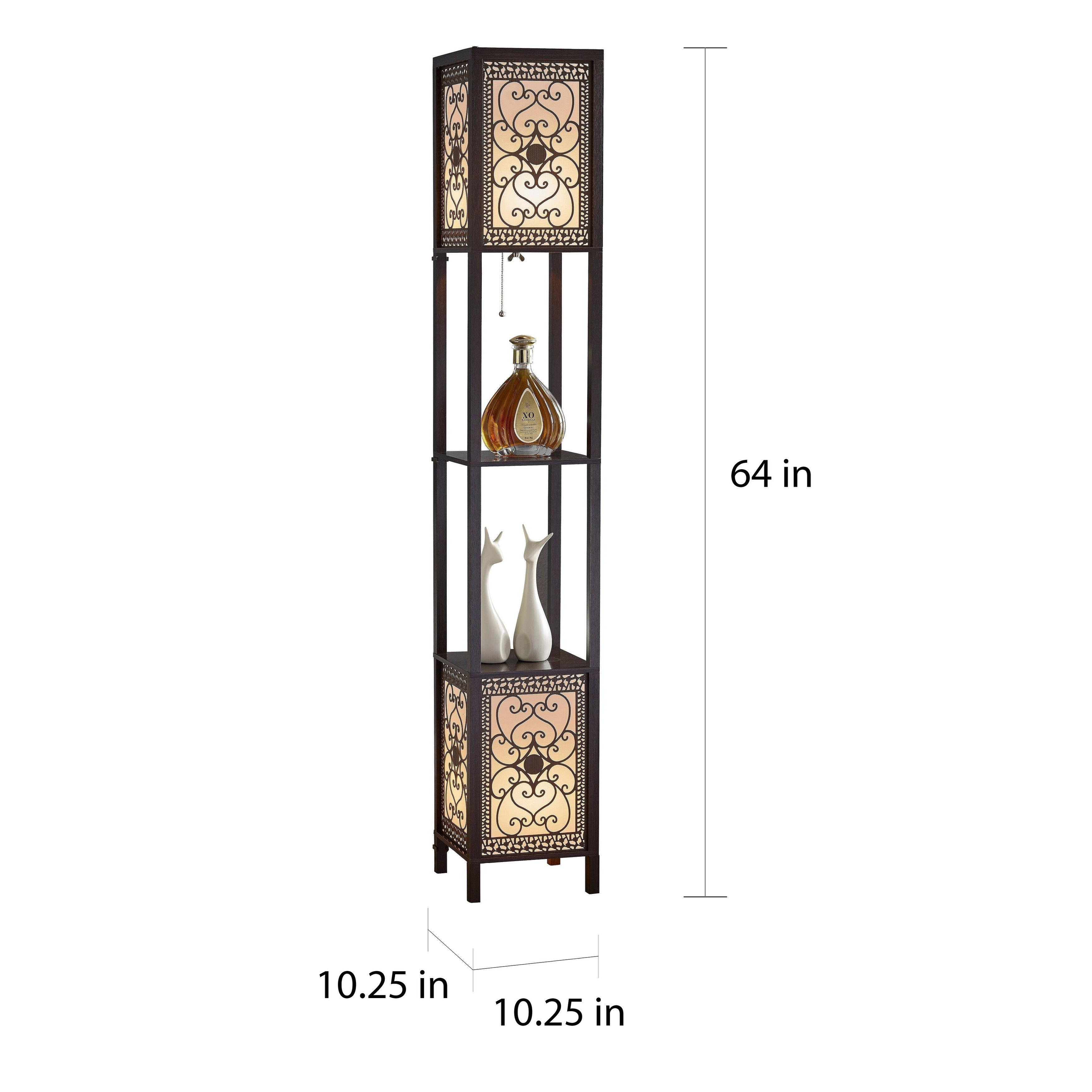 Lampadaire Copper Grove Arans Infinity Heart Shelf 64 pouces expresso