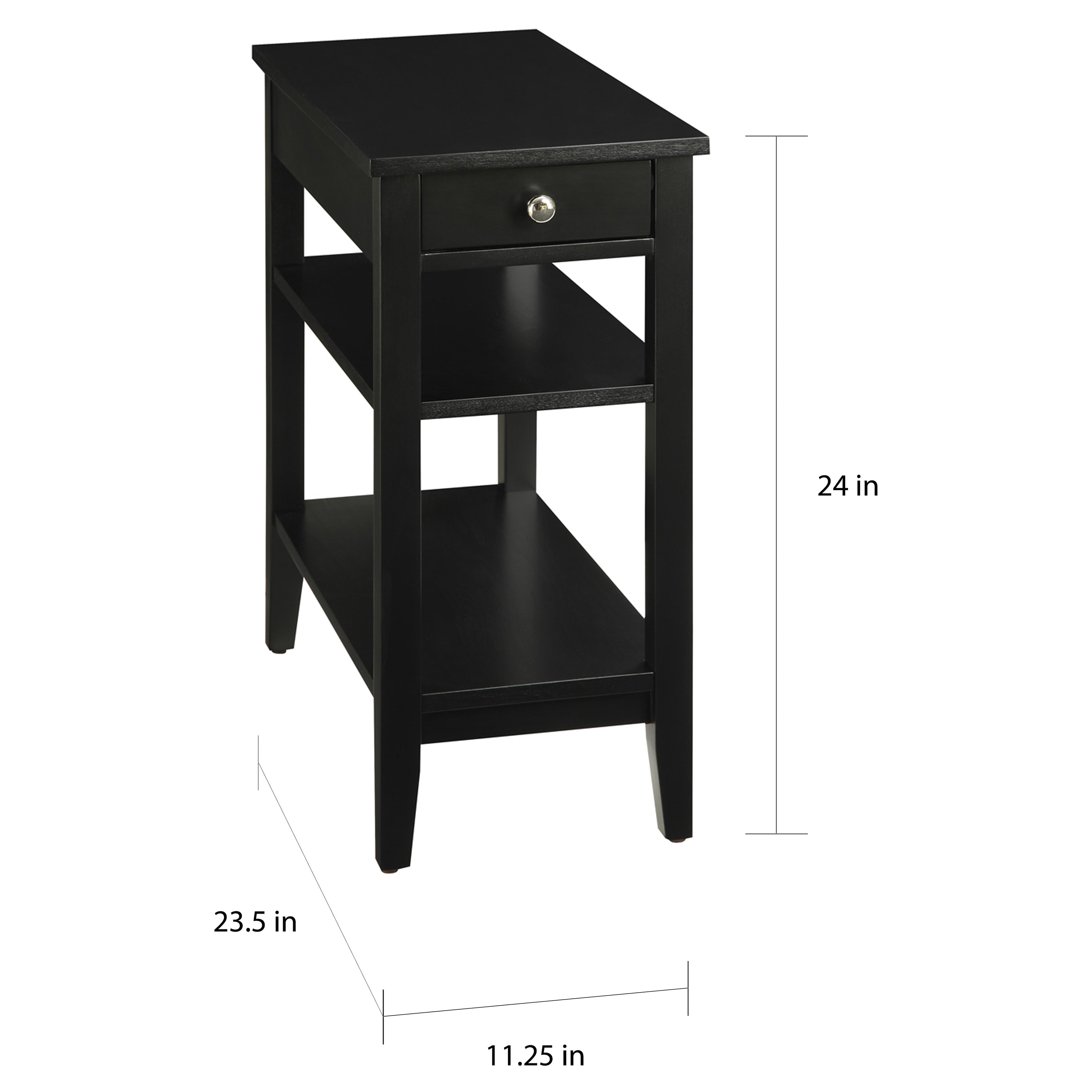 Table d'appoint à 1 tiroir et étagères American Heritage de Convenience Concepts
