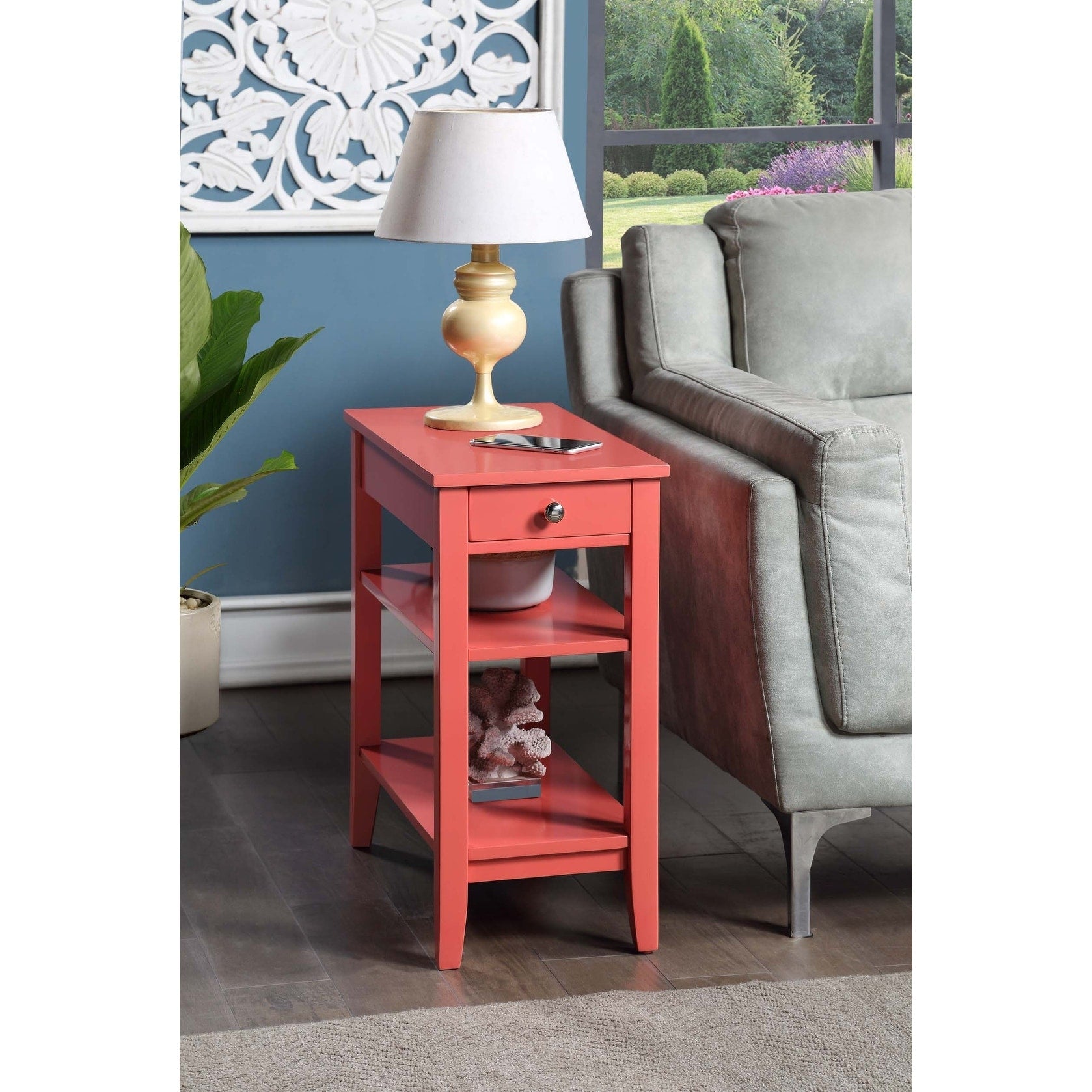 Table d'appoint à 1 tiroir et étagères American Heritage de Convenience Concepts